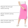 Amazon Essentials Women’s Pull-On Knit Midi Skirt with Elastic Waist, Slits(Bright Pink)