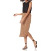 Amazon Essentials Women’s Pull-On Knit Midi Skirt with Elastic Waist, Slits(Brown  Black)