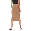 Amazon Essentials Women’s Pull-On Knit Midi Skirt with Elastic Waist, Slits(Brown  Black)