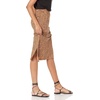 Amazon Essentials Women’s Pull-On Knit Midi Skirt with Elastic Waist, Slits(Brown black)