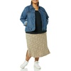 Amazon Essentials Women’s Pull-On Knit Midi Skirt with Elastic Waist, Slits(Camel  Animal Dot Print)