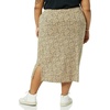 Amazon Essentials Women’s Pull-On Knit Midi Skirt with Elastic Waist, Slits(Camel  Animal Dot Print)
