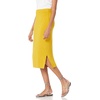 Amazon Essentials Women’s Pull-On Knit Midi Skirt with Elastic Waist, Slits(Dark Yellow)