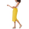 Amazon Essentials Women’s Pull-On Knit Midi Skirt with Elastic Waist, Slits(Dark Yellow)