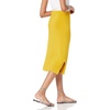 Amazon Essentials Women’s Pull-On Knit Midi Skirt with Elastic Waist, Slits(Dark Yellow)