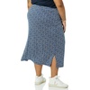 Amazon Essentials Women’s Pull-On Knit Midi Skirt with Elastic Waist, Slits(Navy  Animal Dot)