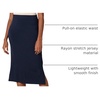 Amazon Essentials Women’s Pull-On Knit Midi Skirt with Elastic Waist, Slits(Navy)