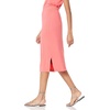Amazon Essentials Women’s Pull-On Knit Midi Skirt with Elastic Waist, Slits(Peach)