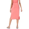 Amazon Essentials Women’s Pull-On Knit Midi Skirt with Elastic Waist, Slits(Peach)