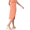 Amazon Essentials Women’s Pull-On Knit Midi Skirt with Elastic Waist, Slits(Rust Orange)