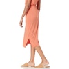 Amazon Essentials Women’s Pull-On Knit Midi Skirt with Elastic Waist, Slits(Rust Orange)