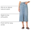 Amazon Essentials Women’s Regular-Fit High-Rise Long Jean Skirt with Slight A-line Silhouette, 5 Pocket Styling(Authentic Medium Wash)