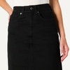 Amazon Essentials Women’s Regular-Fit High-Rise Long Jean Skirt with Slight A-line Silhouette, 5 Pocket Styling(Black)