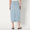 Amazon Essentials Women’s Regular-Fit High-Rise Long Jean Skirt with Slight A-line Silhouette, 5 Pocket Styling(Iced Light Wash)