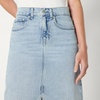 Amazon Essentials Women’s Regular-Fit High-Rise Long Jean Skirt with Slight A-line Silhouette, 5 Pocket Styling(Iced Light Wash)