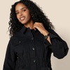 Amazon Essentials Women’s Relaxed-Fit Dropped Shoulder Midweight Cotton Twill Jacket(Black)