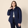 Amazon Essentials Women’s Relaxed-Fit Dropped Shoulder Midweight Cotton Twill Jacket(Navy)