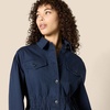 Amazon Essentials Women’s Relaxed-Fit Dropped Shoulder Midweight Cotton Twill Jacket(Navy)