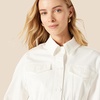 Amazon Essentials Women’s Relaxed-Fit Dropped Shoulder Midweight Cotton Twill Jacket(White)