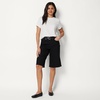 Amazon Essentials Women’s Relaxed-Fit Mid-Rise Long Jean Shorts(Black)