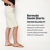 Amazon Essentials Women’s Relaxed-Fit Mid-Rise Long Jean Shorts(Ecru)