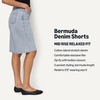 Amazon Essentials Women’s Relaxed-Fit Mid-Rise Long Jean Shorts(Tinted Ice Light Wash)