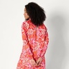 Amazon Essentials Women’s Relaxed-Fit Ruffle-Neck Cotton Sateen Blouse(Bright Poppy Red Folk Floral Multi)