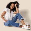 Amazon Essentials Women’s Relaxed-Fit Ruffle-Neck Cotton Sateen Blouse(White)