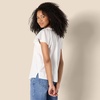 Amazon Essentials Women’s Relaxed-Fit Ruffle-Neck Cotton Sateen Blouse(White)