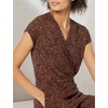 Amazon Essentials Women’s Short-Sleeve V-Neck Surplice Cropped Wide-Leg Jumpsuit with Elastic Waist(Brown Animal Print)