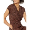 Amazon Essentials Women’s Short-Sleeve V-Neck Surplice Cropped Wide-Leg Jumpsuit with Elastic Waist(Brown Animal Print)