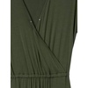 Amazon Essentials Women’s Short-Sleeve V-Neck Surplice Cropped Wide-Leg Jumpsuit with Elastic Waist(Dark Olive)