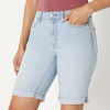 Amazon Essentials Women’s Slim Fit Denim Bermuda Shorts with Pockets(Iced Blue Light Wash)