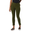 Amazon Essentials Women’s Slim-Fit Bi-Stretch Side Zip Ankle Pant(Black Olive Animal Print)