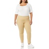 Amazon Essentials Women’s Slim-Fit Bi-Stretch Side Zip Ankle Pant(Tan)