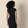Amazon Essentials Women’s Slim-Fit Extended-Sleeve Ruched Matte Jersey Top with Mock Neck(Black)