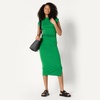 Amazon Essentials Women’s Slim-Fit Extended-Sleeve Ruched Matte Jersey Top with Mock Neck(Emerald Green)