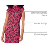 Amazon Essentials Women’s Slim-Fit Extended-Sleeve Ruched Matte Jersey Top with Mock Neck(Hot Pink Leafy Floral Ditsy)