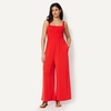 Amazon Essentials Women’s Square Neck Wide Leg Sleeveless Jumpsuit(Bright Poppy Red)