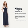 Amazon Essentials Women’s Square Neck Wide Leg Sleeveless Jumpsuit(Navy)