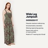 Amazon Essentials Women’s Square Neck Wide Leg Sleeveless Jumpsuit(Sage Green Abstract Palms)