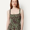 Amazon Essentials Women’s Square Neck Wide Leg Sleeveless Jumpsuit(Sage Green Abstract Palms)