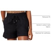 Amazon Essentials Women’s Stretch Cotton Mid-Rise Pull-On Relaxed-Fit Shorts(Black)