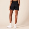Amazon Essentials Women’s Stretch Cotton Mid-Rise Pull-On Relaxed-Fit Shorts(Black)