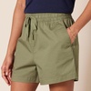 Amazon Essentials Women’s Stretch Cotton Mid-Rise Pull-On Relaxed-Fit Shorts(Light Olive)