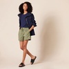 Amazon Essentials Women’s Stretch Cotton Mid-Rise Pull-On Relaxed-Fit Shorts(Light Olive)