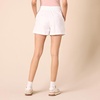 Amazon Essentials Women’s Stretch Cotton Mid-Rise Pull-On Relaxed-Fit Shorts(White)