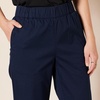Amazon Essentials Women’s Stretch Cotton Pull-on High Rise Relaxed-Fit Ankle Length Pant(Navy)
