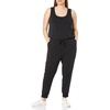 Amazon Essentials Women’s Studio Terry Stretchy Jumpsuit for Exercise (Available in Plus Size)(Black)