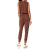 Amazon Essentials Women’s Studio Terry Stretchy Jumpsuit for Exercise (Available in Plus Size)(Black Brown Animal Print)